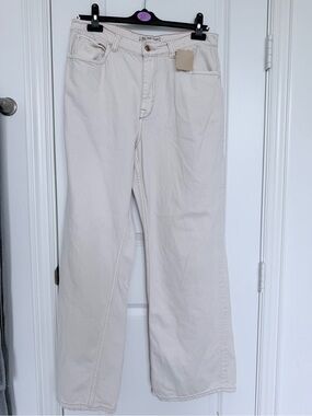 FREE PEOPLE We The Free Cream Wide/straight -Leg Jeans